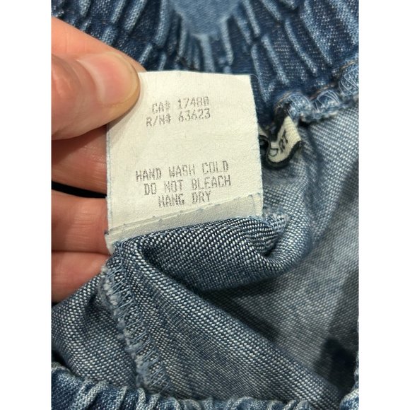 Howard Wolf Sport Denim Pull On Pants Floral Embroidery Elastic Waist Sz M - Picture 8 of 10